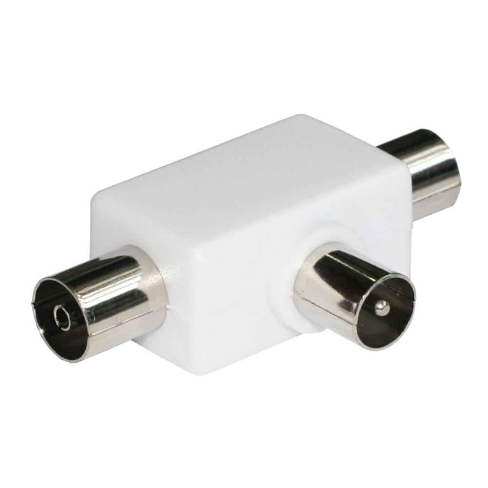 Adaptador "T" señal TV macho 9.5mm / 2 salidas hembra 9.5mm