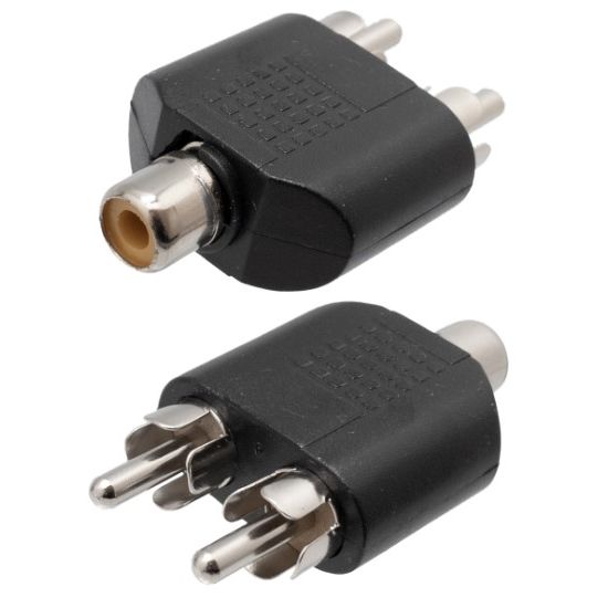 Adaptador RCA hembra / 2RCA machos